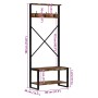 Bunter Garderobenständer aus recyceltem Massivholz 80x40x190 cm von , Regale und Regale - Ref: Foro24-4015962, Preis: 156,31 ...
