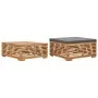 Garden footstool table set with dark gray teak wood cushion by vidaXL, Modular outdoor sofas - Ref: Foro24-316042, Price: 258...
