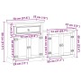 Juego de muebles de baño Corona 2 pzas madera maciza pino