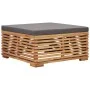 Garden footstool table set with dark gray teak wood cushion by vidaXL, Modular outdoor sofas - Ref: Foro24-316042, Price: 258...
