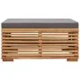 Garden footstool table set with dark gray teak wood cushion by vidaXL, Modular outdoor sofas - Ref: Foro24-316042, Price: 258...