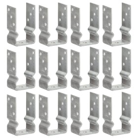 Zaunpfostenanker 12 Stück verzinkter Stahl silberfarben 8x6x15 cm von , Spikes zur Verankerung im Boden - Ref: Foro24-145331,...