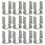 Anclajes de valla 12 uds acero galvanizado plateado8x6x15 cm de , Puntas para anclaje en el suelo - Ref: Foro24-145331, Preci...