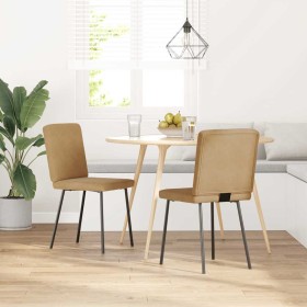 Esszimmerstühle, 2 Stück, braunes Samtgewebe von , Essstühle - Ref: Foro24-4101194, Preis: 87,20 €, Rabatt: %