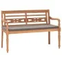 Batavia-Bank aus massivem Teakholz mit dunkelgrauem Kissen, 120 cm von vidaXL, Gartenbänke - Ref: Foro24-316030, Preis: 207,2...