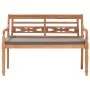 Batavia-Bank aus massivem Teakholz mit dunkelgrauem Kissen, 120 cm von vidaXL, Gartenbänke - Ref: Foro24-316030, Preis: 207,2...