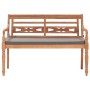 Batavia solid teak wood bench with dark gray cushion 120cm by vidaXL, garden benches - Ref: Foro24-316030, Price: 210,64 €, D...