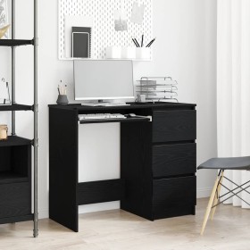 Escritorio de madera contrachapada roble negro 90x45x76 cm de , Escritorios - Ref: Foro24-862490, Precio: 121,23 €, Descuento: %