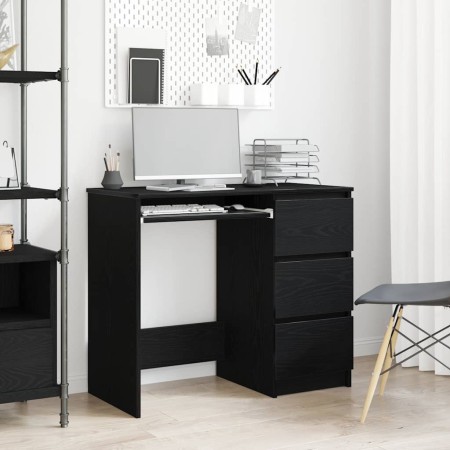 Schreibtisch aus schwarzer Eichenholz-Sperrholzplatte 90x45x76 cm von , Schreibtische - Ref: Foro24-862490, Preis: 117,77 €, ...