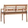 Batavia-Bank aus massivem Teakholz mit dunkelgrauem Kissen, 120 cm von vidaXL, Gartenbänke - Ref: Foro24-316030, Preis: 207,2...