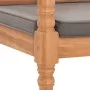 Batavia-Bank aus massivem Teakholz mit dunkelgrauem Kissen, 120 cm von vidaXL, Gartenbänke - Ref: Foro24-316030, Preis: 207,2...