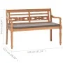Batavia-Bank aus massivem Teakholz mit dunkelgrauem Kissen, 120 cm von vidaXL, Gartenbänke - Ref: Foro24-316030, Preis: 207,2...