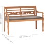 Batavia solid teak wood bench with dark gray cushion 120cm by vidaXL, garden benches - Ref: Foro24-316030, Price: 210,64 €, D...