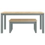 Panama 3-piece dining set made of solid gray pine wood by , Furniture sets for kitchens and dining rooms - Ref: Foro24-334517...