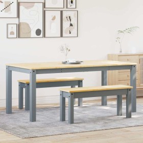 Panama 3-piece dining set made of solid gray pine wood by , Furniture sets for kitchens and dining rooms - Ref: Foro24-334518...