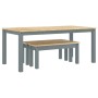 Esstischset Panama, 3-teilig, aus massivem Kiefernholz in Grau. von , Möbelsets für Küchen und Esszimmer - Ref: Foro24-334518...