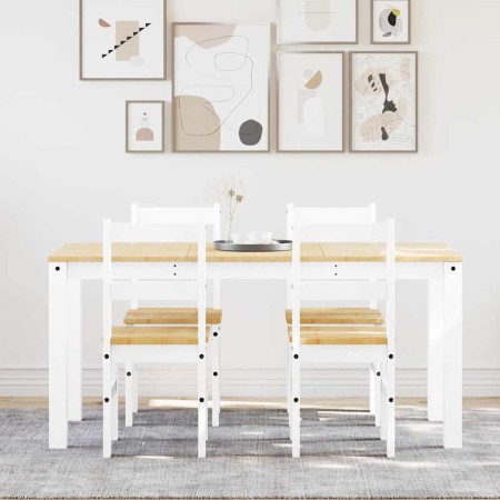 Panama 5-piece dining set made of solid white pine wood by , Furniture sets for kitchens and dining rooms - Ref: Foro24-33451...