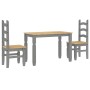 Esstisch-Set Panama, 3-teilig, aus massivem Kiefernholz in Grau. von , Möbelsets für Küchen und Esszimmer - Ref: Foro24-33451...