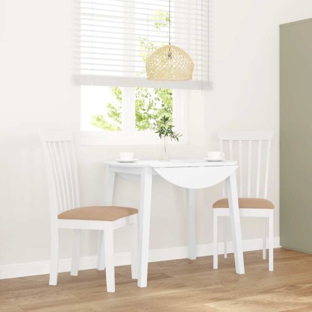 Sillas de comedor con cojines 2uds madera maciza blanco caucho von , Essstühle - Ref: Foro24-4102394, Preis: 100,84 €, Rabatt: %