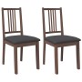 Esszimmerstühle mit Kissen, 2 Stück Massivholz Braun Kautschuk von , Essstühle - Ref: Foro24-4102396, Preis: 103,37 €, Rabatt: %