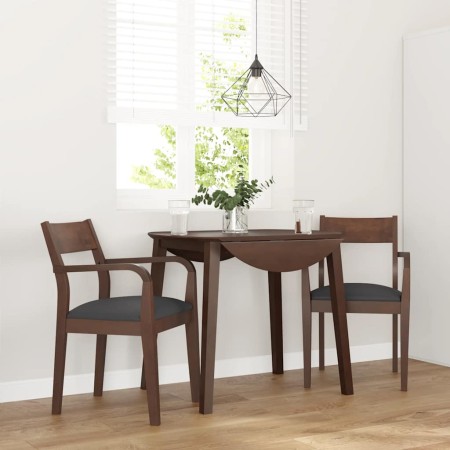 Esszimmerstühle mit Kissen, 2 Stück Massivholz Braun Kautschuk von , Essstühle - Ref: Foro24-4102508, Preis: 181,60 €, Rabatt: %