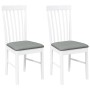 Dining chairs with cushions 2 units solid white rubber wood by , dining chairs - Ref: Foro24-4102503, Price: 122,29 €, Discou...