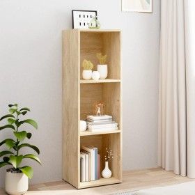 Bookshelf/TV stand made of oak veneer plywood, 36x30x114 cm by vidaXL, Bookcases and shelves - Ref: Foro24-800138, Price: 71,...