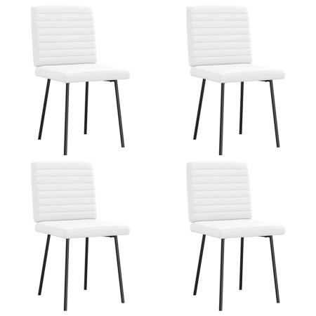 Sillas de comedor 4 unidades cuero sintético blanco de , Sillas de comedor - Ref: Foro24-3315272, Precio: 171,19 €