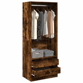 Armario madera de ingeniería color roble ahumado 80x50x200 cm de , Armarios roperos - Ref: Foro24-3307751, Precio: 178,68 €, ...