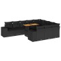 Set sofás jardín y cojines 10 pzas ratán sintético acacia negro von , Gartensets - Ref: Foro24-3327422, Preis: 820,44 €, Raba...