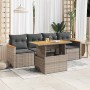 Set sofás jardín y cojines 5 pzas ratán sintético acacia gris de , Conjuntos de jardín - Ref: Foro24-3327434, Precio: 340,22 ...