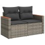 Set sofás jardín y cojines 5 pzas ratán sintético acacia gris de , Conjuntos de jardín - Ref: Foro24-3327434, Precio: 340,22 ...