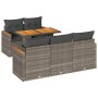 Set sofás jardín y cojines 6 pzas ratán sintético acacia gris by , Garden sets - Ref: Foro24-3327441, Price: 423,38 €, Discou...