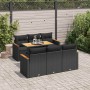 Set sofás jardín y cojines 7 pzas ratán sintético acacia negro by , Garden sets - Ref: Foro24-3327443, Price: 563,73 €, Disco...