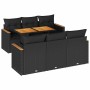 Set sofás jardín y cojines 7 pzas ratán sintético acacia negro by , Garden sets - Ref: Foro24-3327443, Price: 563,73 €, Disco...