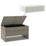 Graue Outdoor-Kissen 100x55x55,5 cm aus synthetischem Rattan von , Aufbewahrungsboxen für den Außenbereich - Ref: Foro24-4104...
