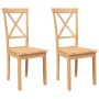 Esszimmerstühle, 2 Stück Massivholz aus Kautschuk von , Essstühle - Ref: Foro24-4102404, Preis: 118,04 €, Rabatt: %