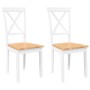 Esszimmerstühle, 2 Stück Massivholz aus weißem Kautschuk von , Essstühle - Ref: Foro24-4102406, Preis: 118,04 €, Rabatt: %