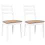 Sillas de comedor con cojines 2uds madera maciza blanco caucho de , Sillas de comedor - Ref: Foro24-4102522, Precio: 134,43 €...