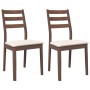 Esszimmerstühle mit Kissen, 2 Stück Massivholz Braun Kautschuk von , Essstühle - Ref: Foro24-4102515, Preis: 134,53 €, Rabatt: %