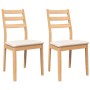 Esszimmerstühle mit Kissen, 2 Stück, aus massivem Naturkautschukholz. von , Essstühle - Ref: Foro24-4102517, Preis: 134,53 €,...