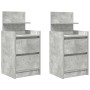 Nachttische mit 2 Schubladen, 2 Stück, Betongrau, 38x34x80 cm. von , Nachttische - Ref: Foro24-861362, Preis: 97,91 €, Rabatt: %