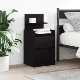Nachttisch mit 2 Schubladen in Schwarz 38x34x80 cm von , Nachttische - Ref: Foro24-861357, Preis: 58,70 €, Rabatt: %