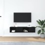 TV-Möbel 2 Stück Schwarz-Eiche 60x31x25,5 cm Ingenieurholz von , TV-Möbel - Ref: Foro24-861439, Preis: 67,64 €, Rabatt: %