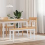 Bank 110 cm Massivholz weißer Kautschuk von , Ess- und Küchenbänke - Ref: Foro24-4102607, Preis: 85,92 €, Rabatt: %
