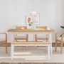 Bank 110 cm Massivholz weißer Kautschuk von , Ess- und Küchenbänke - Ref: Foro24-4102607, Preis: 85,92 €, Rabatt: %