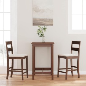 Bar stools with 2 solid wood brown rubber cushions by , Kitchen stools - Ref: Foro24-4102555, Price: 136,92 €, Discount: %