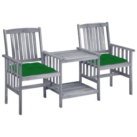 Garden chairs with table and solid acacia wood cushions by vidaXL, Garden sets - Ref: Foro24-3061322, Price: 161,38 €, Discou...
