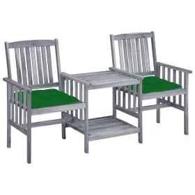 Gartenstühle mit Tisch und Kissen aus massivem Akazienholz von vidaXL, Gartensets - Ref: Foro24-3061322, Preis: 159,34 €, Rab...