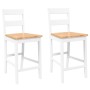 Barhocker 2 Stück Massivholz Weiß Gummi von , Küchenhocker - Ref: Foro24-4102560, Preis: 136,84 €, Rabatt: %